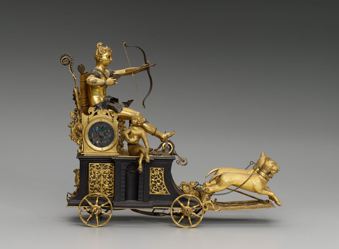 Met_Automaton clock in the form of Diana on her chariot, ca 1610